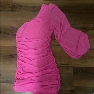 Pink one shoulder dress